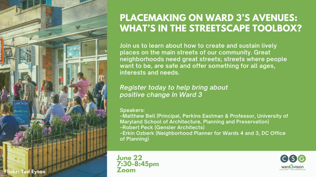 Event: Placemaking on Ward 3's Avenues – What’s in the Streetscape Toolbox?
